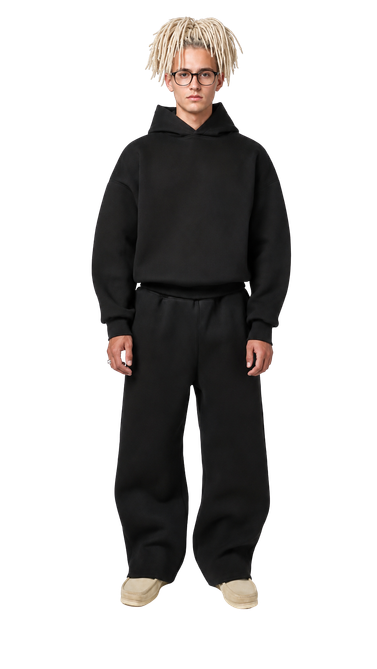 Model w streetwearowym dropie