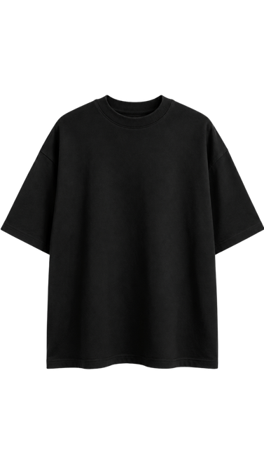 Czarny T-shirt z dzianiny Single Jersey